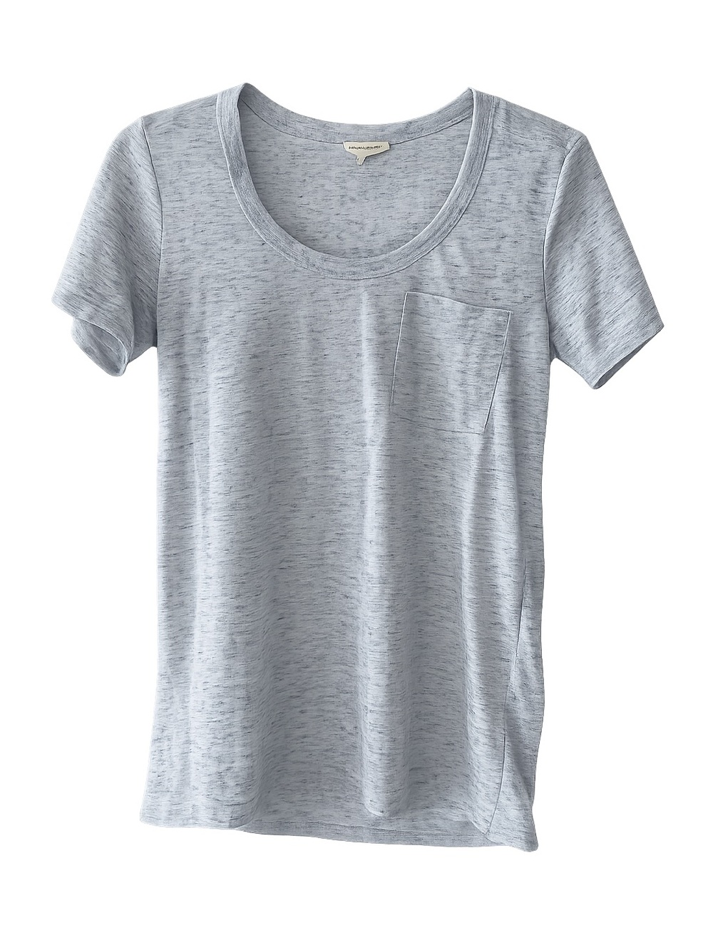 Club Monaco Grey Marled Wool-Blend Pocket T-Shirt Size XS